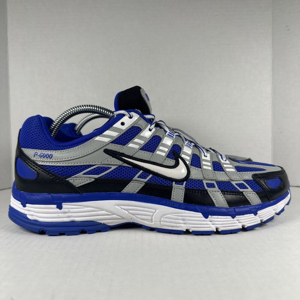 Nike P-6000 Racer Blue Flat Silver Mens Running Shoes CD6404-400 Size 13